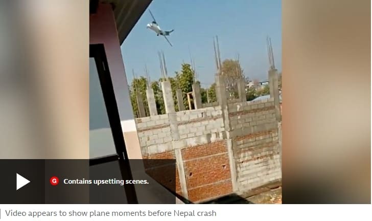 네팔, 수십 년 만에 최악의 항공 참사...72명 전원 사망...한국인도 2명 포함 VIDEO:Plane carrying 72 people crashes in Nepal