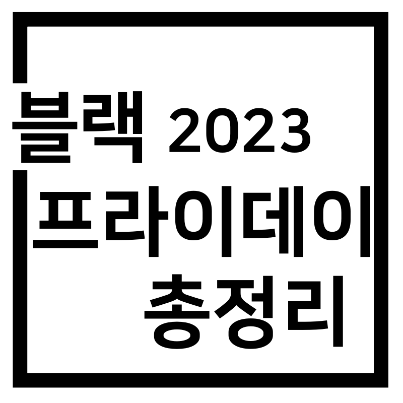 2023 블랙프라이데이 행사 총정리