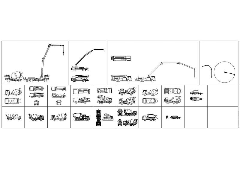 [건설공사 안전비법]_펌프카 및 레미콘차량 CAD도면파일(작업계획서 첨부용)
