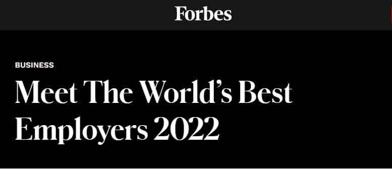 세계 최고의 직장은 어디 혹시 삼...?  BUSINESS Meet The World’s Best Employers 2022