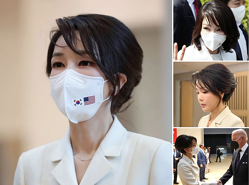 김건희 여사 올림 머리로 처음 변신 공식 행사 참여, 경찰 시민단체 고발건 서면조사 진행