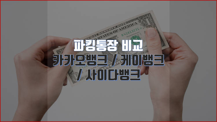 카카오뱅크, 케이뱅크, 사이다뱅크 파킹통장 비교 :: 목돈 보관하고 이자받자
