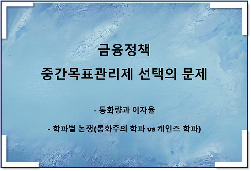 금융정책, 중간관리목표제 선택의 문제(케인즈학파, 통화주의학파 논쟁)