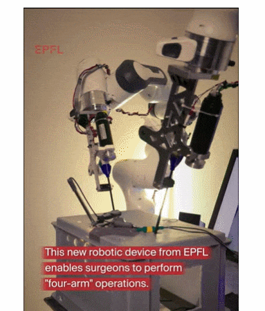 2+2 팔을 가진 로봇 수술 시스템 : EPFL  VIDEO: New robotic system enables surgeons to perform ‘four-arm’ operations