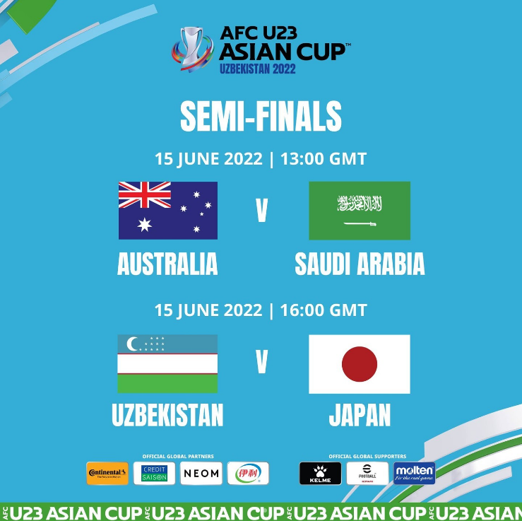 2022 AFC U-23 아시안컵 4강 결과, 결승 일정 (일본/우즈베키스탄) (호주/사우디아라비아)