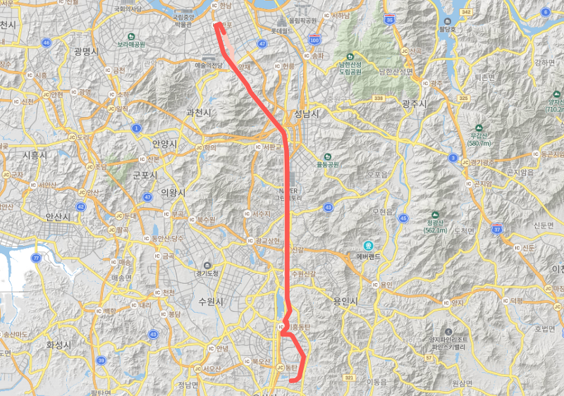 [광역급행] M4448 버스 노선, 시간표 : 화성 동탄, 테크노밸리, 강남역, 신노현역, 양재역