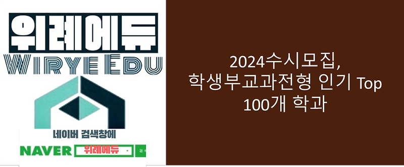 2024수시모집, 중상위권대학 학생부교과전형 인기 Top 100