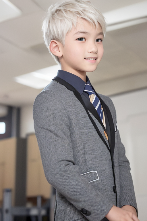[Boy-060] Free white haird teen boy images with classroom and school background