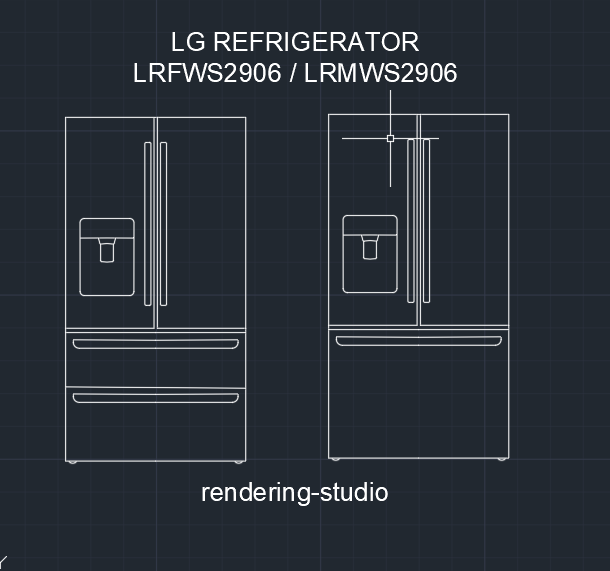 CAD Block Free Download - Refrigerator Blocks 캐드 소스 냉장고 블록