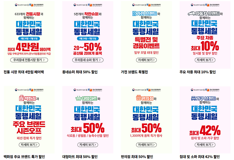대한민국 동행세일 기간과 사용하는곳 정리
