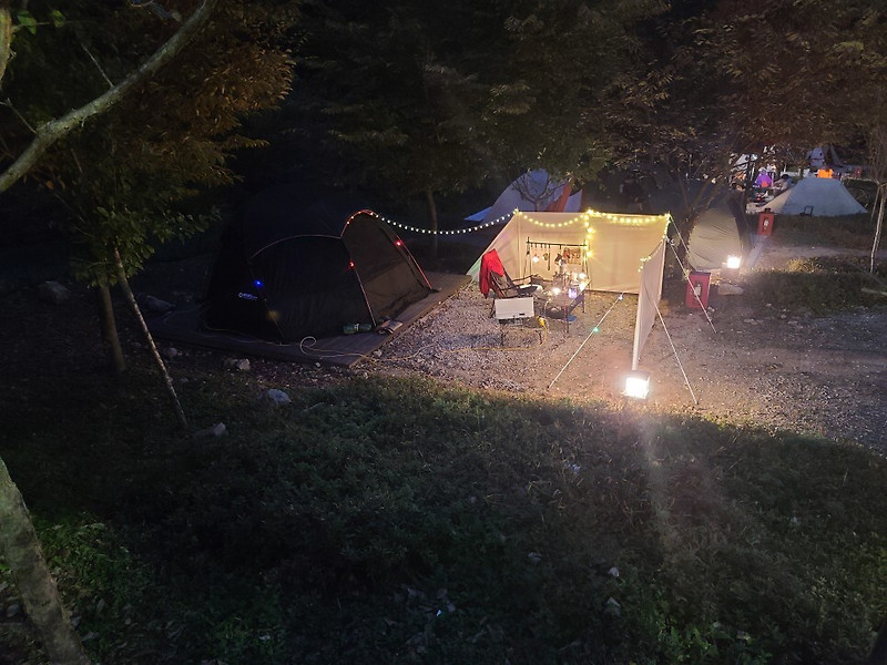 새로운 쉘터 텐트와 함께 재방문하는 덕산국민여가캠핑장
