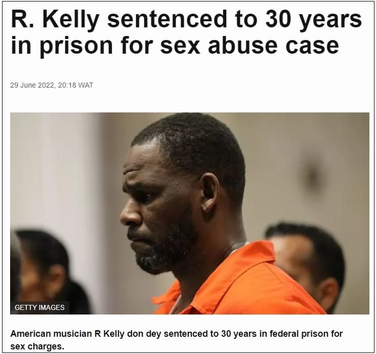 여성과 아동 성학대 인신매매 범죄로 중형이 내려진 미국의 두 유명인...가수 알 켈리 그리고 앱스타인 연인 맥스웰 R. VIDEO: Kelly sentenced to 30 years in prison for sex abuse case ㅣ Ghislaine Maxwell is set to ..