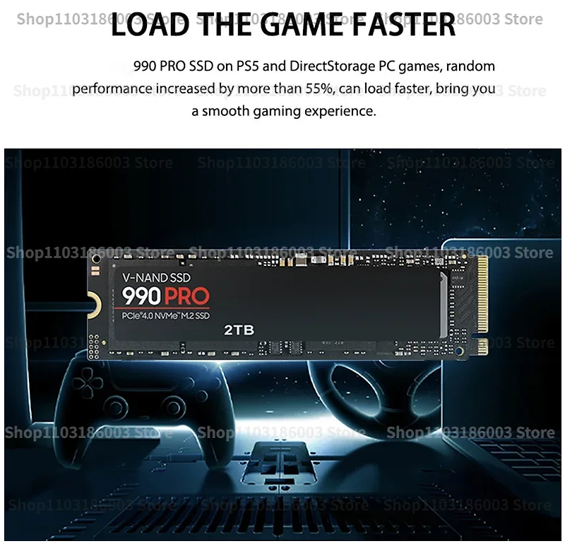 M2 SAM SSD PCIe Gen5.0 X 4 NVMe, PS5 PS4 PC 노트북용, 4TB, 2TB, 1TB, 990PRO SSD 고속 내장 디스크