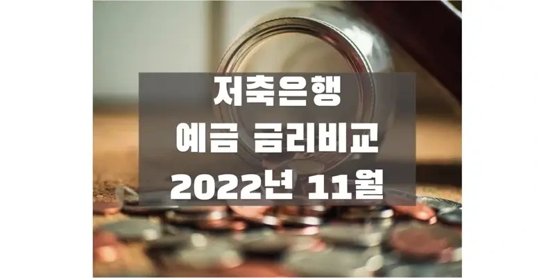 2022년 11월 저축은행 정기예금 금리비교해보고 높은 금리로 많은 이자 받을 수 있는 상품 골라 가입하세요!