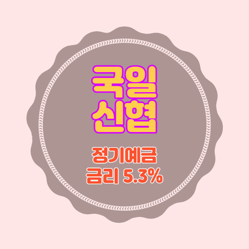 국일신협 특판 정기예금 금리 5.3% 비대면 가입방법