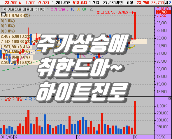 하이트진로 주가 상승 테라에 취한다