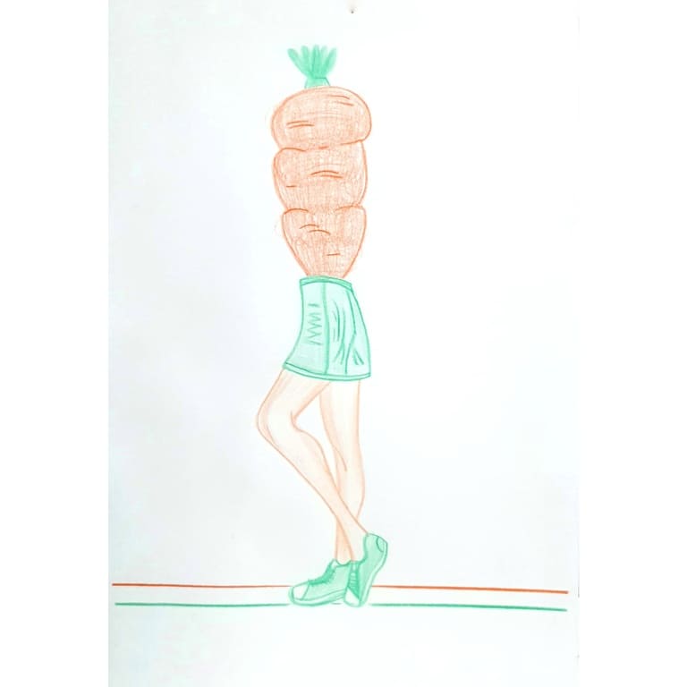 Carrot Lady 당근 소녀 일러스트 그림 드로잉 2020