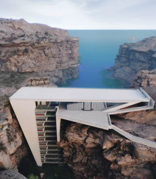 주변 자연 훼손 최소화를 고려한 계곡 주거지+ 다리 콜라보 VIDEO:'Valley residential bridge' fills the gap among cliffs in canada