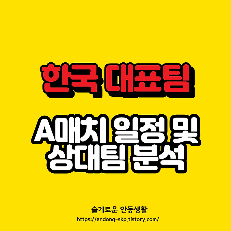 [브라질전] 한국 축구 국가대표 일정 정리