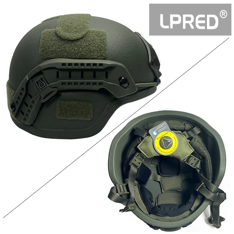 LPRED 고속 HDPE NIJ IIIA 하이컷 방탄 헬멧, MICH2000B UHMW-PE 방탄 헬멧