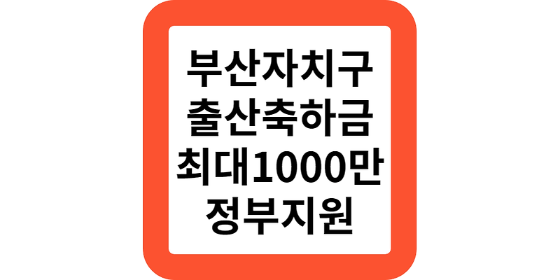 부산 출산지원금 자치구마다 다른 출산축하금(중앙정부+자치구)