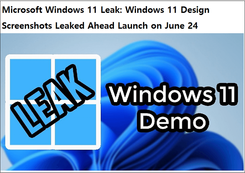 Windows 11의 유출  VIDEO: Microsoft Windows 11 Leak: