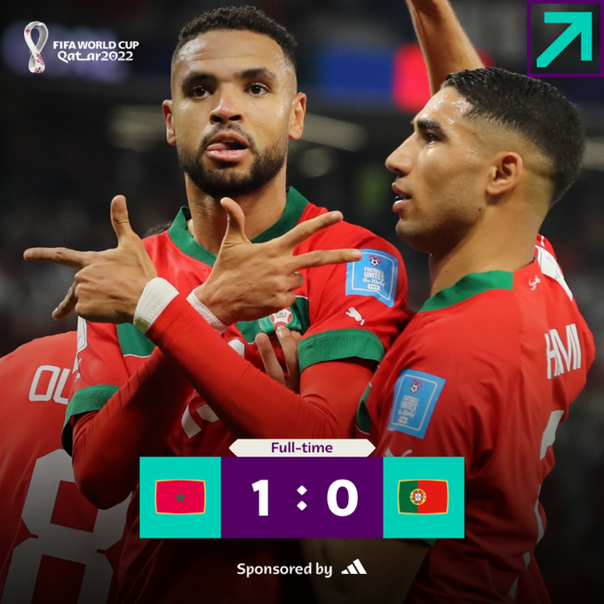 카타르월드컵 8강 3경기 모로코 vs 포르투갈 움짤 결과 (모로코 4강 진출)