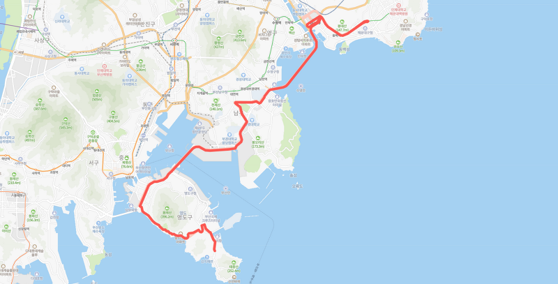 [급행]부산 1006번버스 노선 시간표 : 태종대, 해운역, 한국해양대, 동명대, 센텀시티역