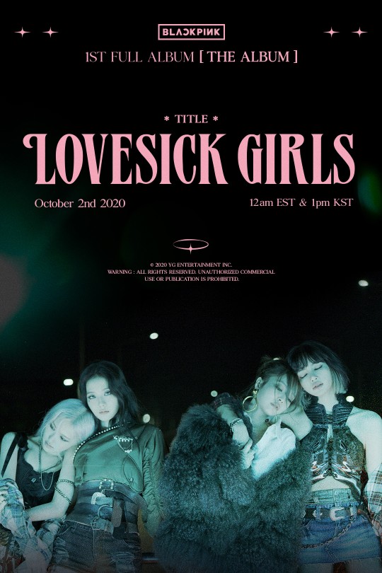 블랙핑크 첫 정규앨범 ‘Lovesick Girls’로 10월 2일 컴백