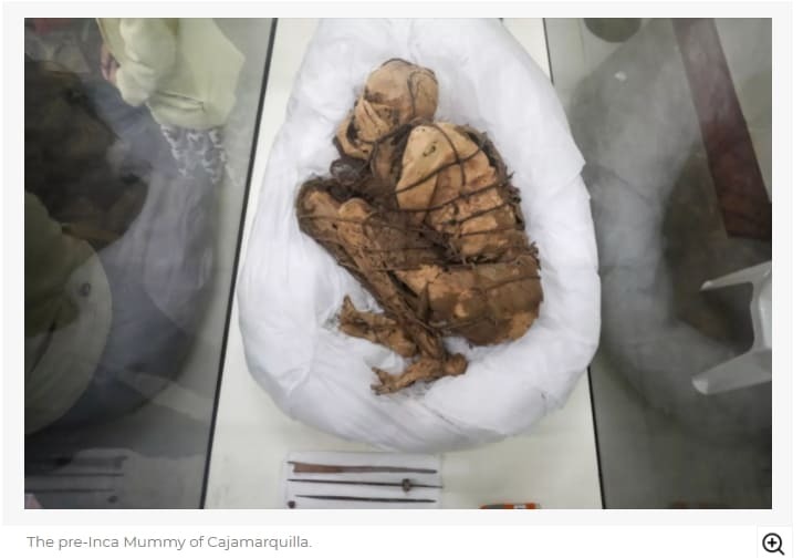 묶인 채 발견된 잉카 이전의 미이라  VIDEO: Ancient mummy tied with ropes goes on display in Peru