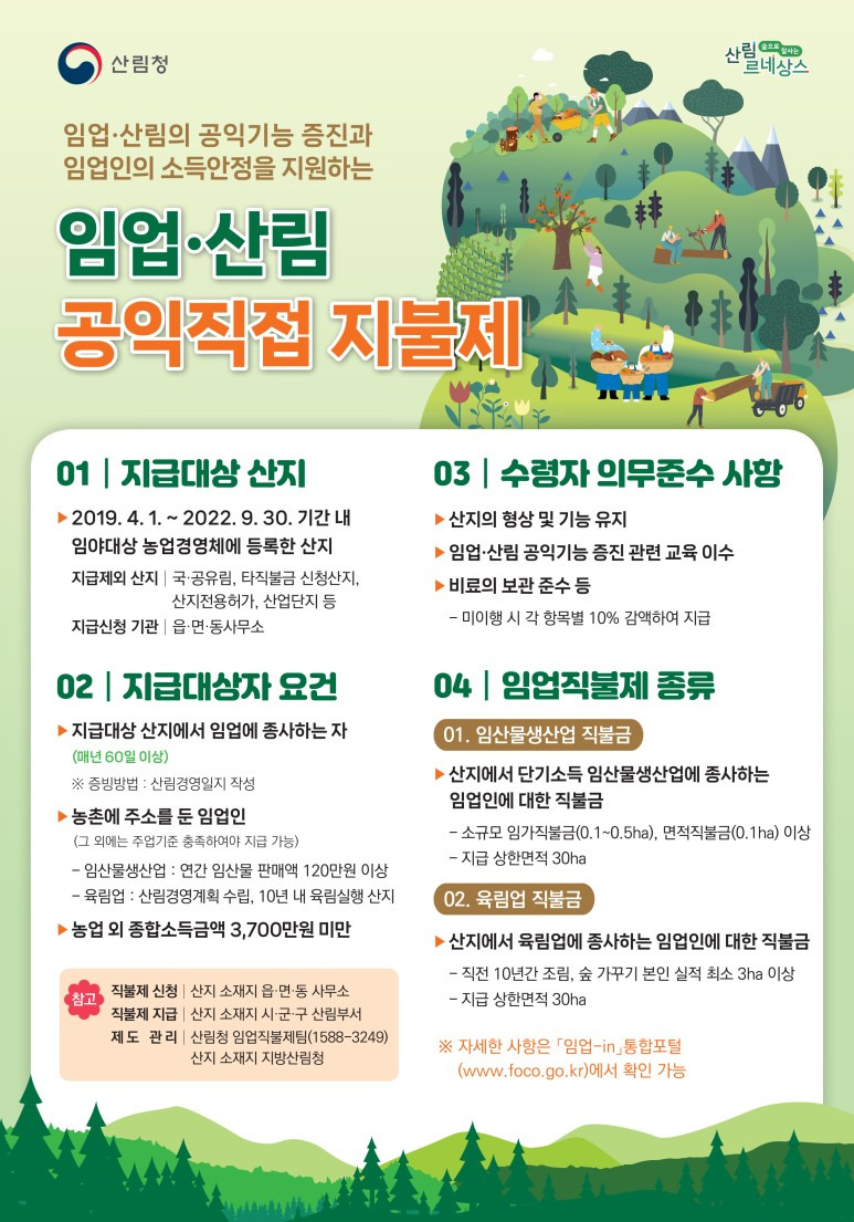 2024년 임업직불금 신청 서두르세요!