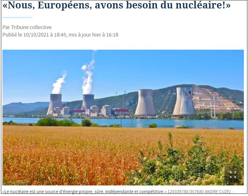 “우리 유럽인들은 원자력 발전이 필요합니다