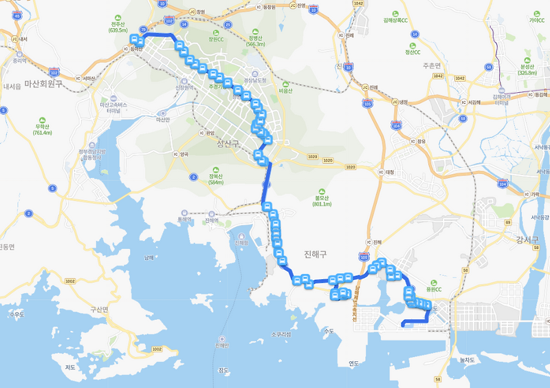 [직행좌석] 창원 757번버스 노선 시간표 : 창원역, 시청, 대동백화점, 성산구청, 진해구청