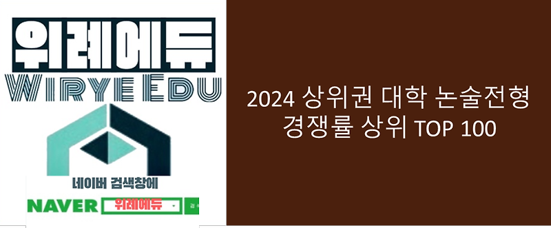 2024 상위권 대학 논술전형, 경쟁률 상위 Top 100