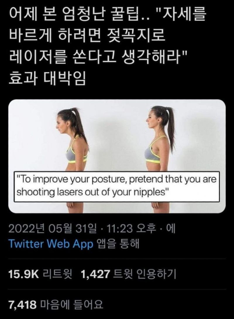 자세를 바르게 하는 꿀팁