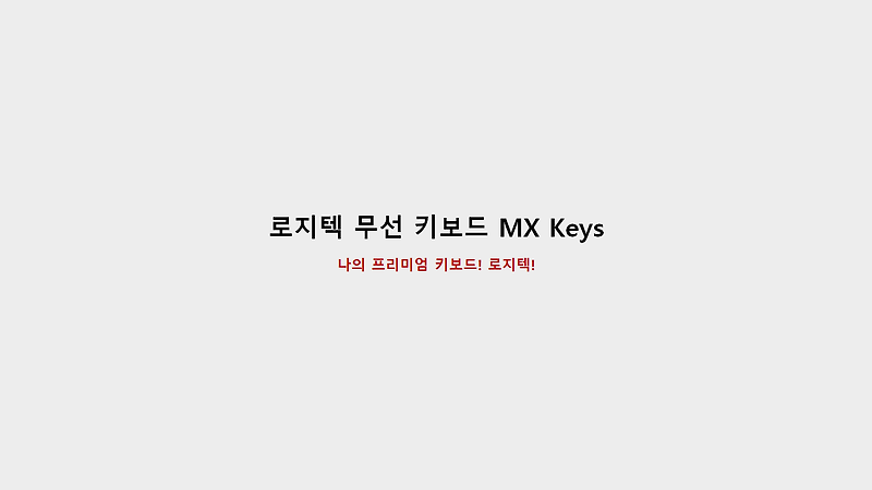 로지텍 무선 키보드 추천(MX Keys)