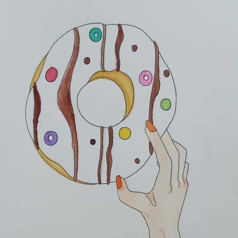 Donut 도넛 / 일러스트 그림 드로잉 / 음식 그리기