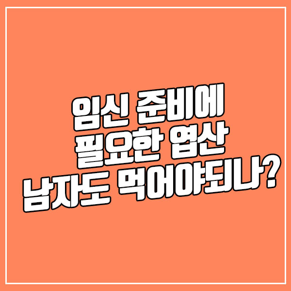 임신 준비에 필수인 엽산, 남자도 먹어야되나요?