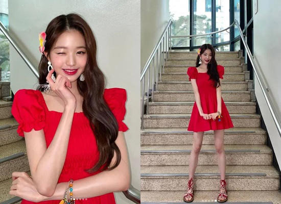 장원영, 173CM 자이언트 베이비의 계단샷! [사진]