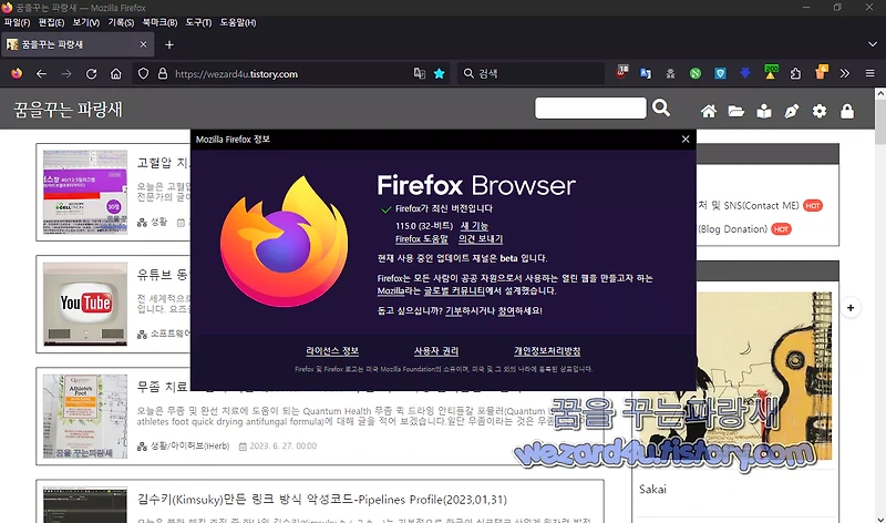 파이어폭스 115(Firefox 115) 보안 업데이트 새로운 기능 추가