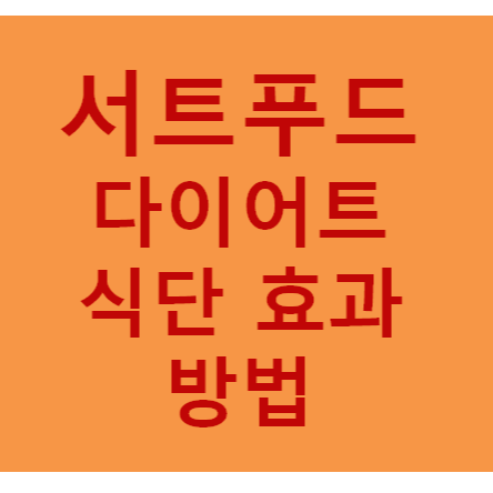 서트푸드 다이어트 효과 식단 방법