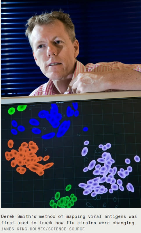 바이러스의 진화를 알 수 있는 항원 지도...오미크론은 완전 별종 VIDEO:THE ALGORITHM THAT MAPPED OMICRON SHOWS A PATH FORWARD