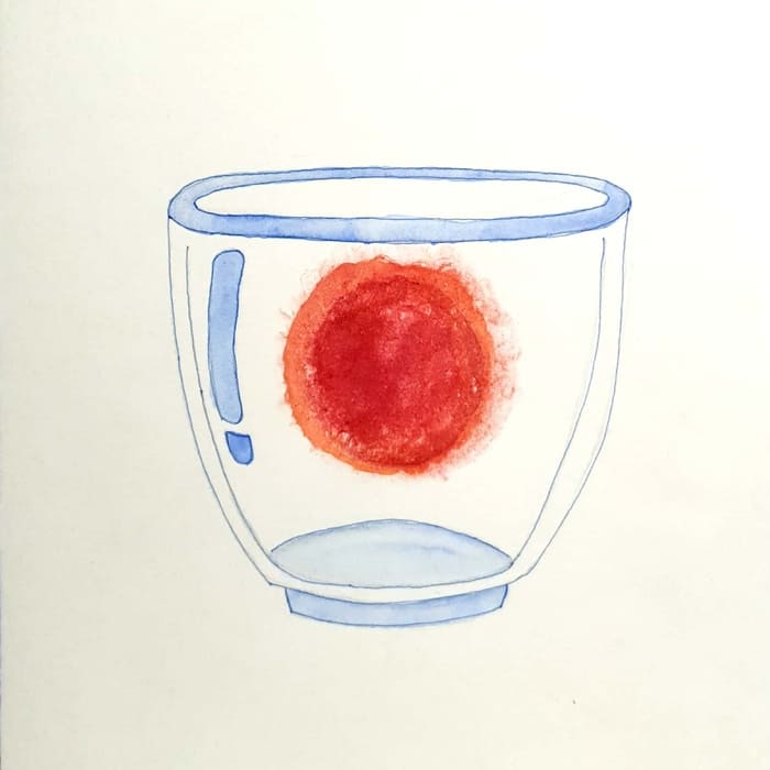 A Cup of Sun 태양 한 잔 일러스트 일러스트레이션 그림 드로잉 연필화 펜화 수채화 그리기 컵속의 해