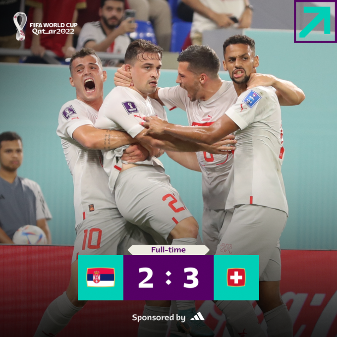 카타르월드컵 G조 5경기 세르비아 vs 스위스 움짤 결과