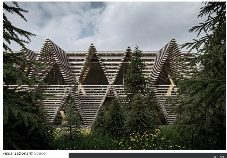 슬로베니아 호텔을 나무로 확장한 에노타 건축가들 A stack of timber A-frames by enota architects to extend slovenia's hotel natura