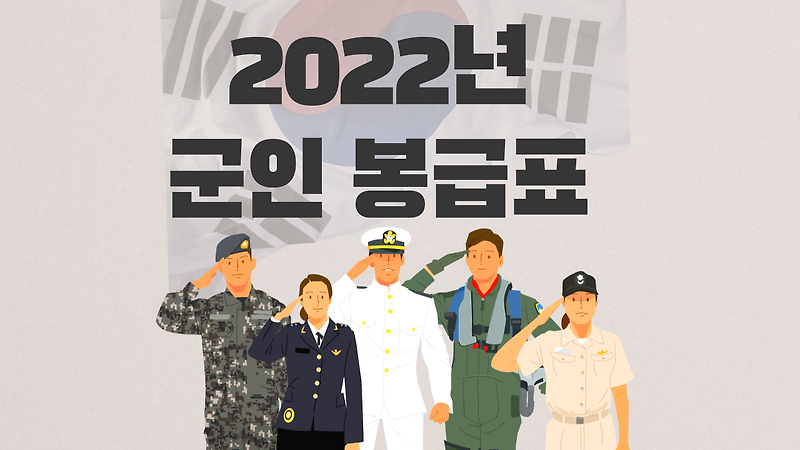 2022년 군인 봉급표 총 정리(병, 부사관, 준사관, 장교)