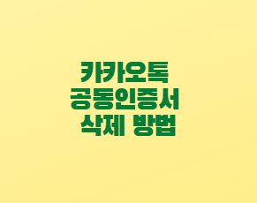 카카오톡 공동인증서 삭제 방법 이용내역 조회