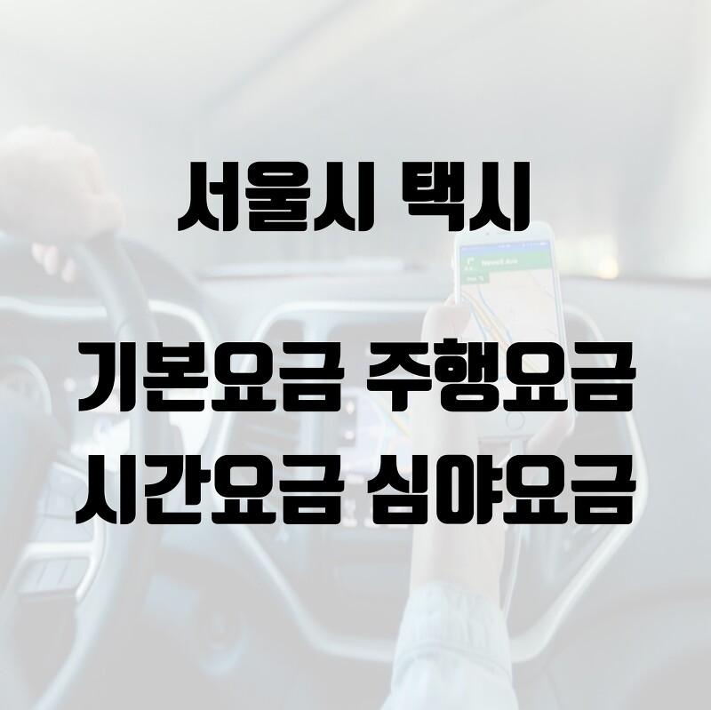 서울 택시 기본요금 주행요금 시간요금 심야요금 (2023년 2월 변경 시행)