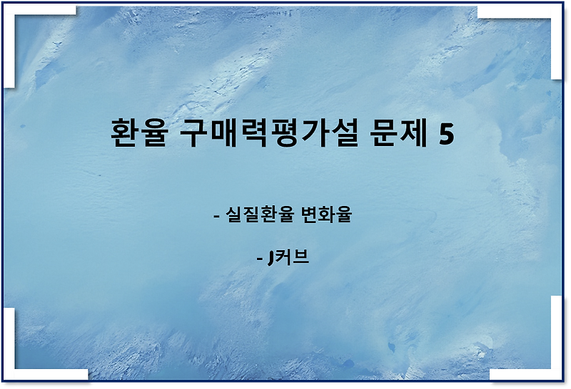 환율 구매력평가설 문제5(J커브, 실질환율 변화율)