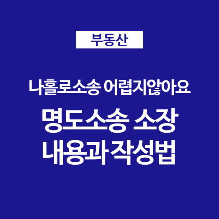 나홀로 명도소송 시 소장 청구취지,원인 작성법 (양식)